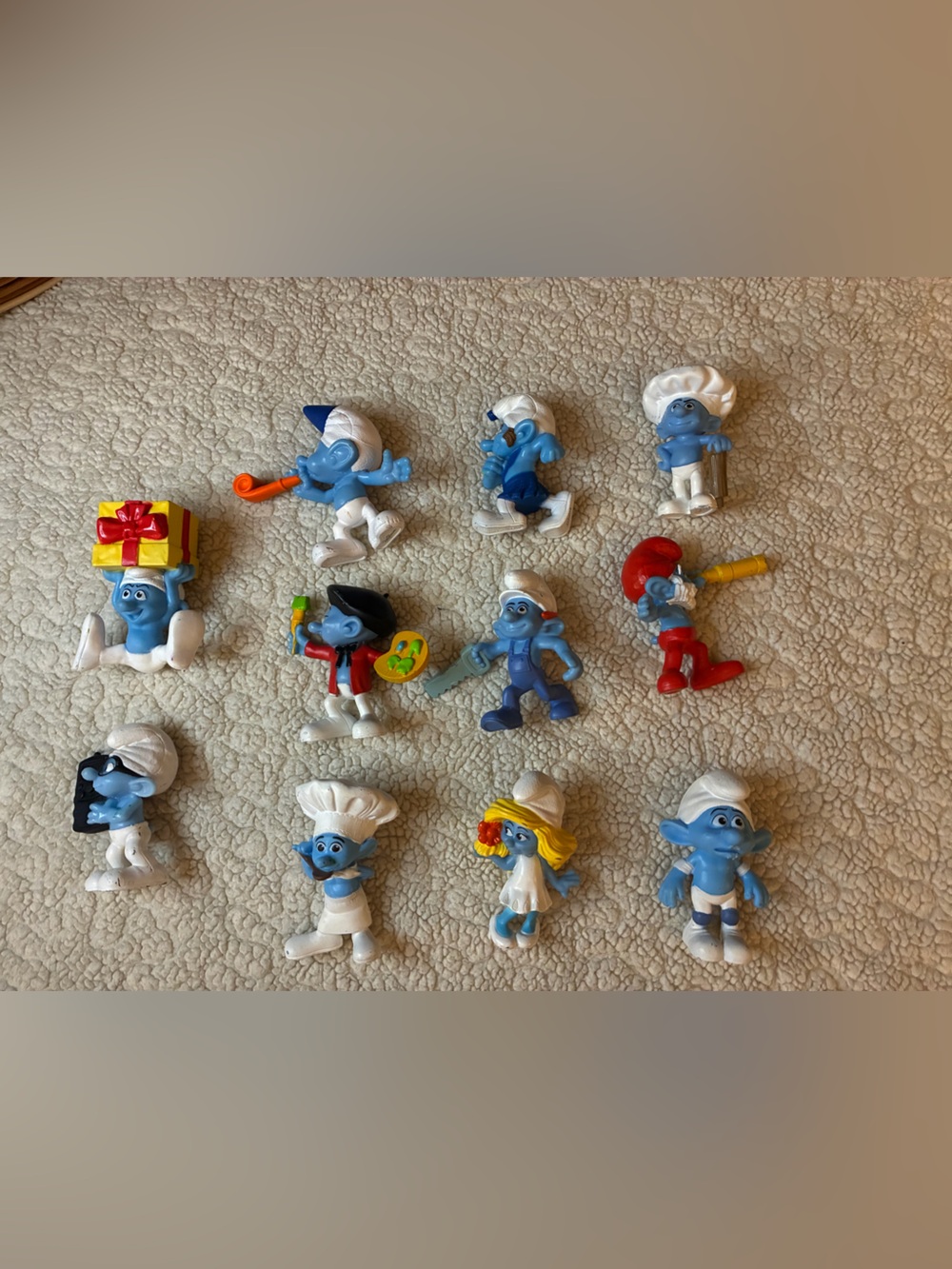 Smurfs Figure Lot of 10 Peyo McDonald’s PVC Figurines Smurfette Papa